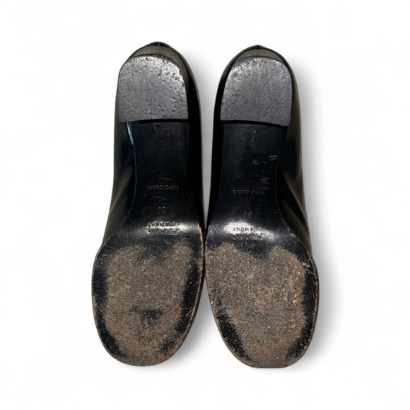 Prada Black Leather Heeled Loafers - Picture 2 of 4